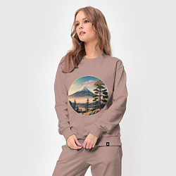 Костюм хлопковый женский Природа Японии и Дальнего Востока, цвет: пыльно-розовый — фото 2