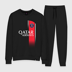 Костюм хлопковый женский Килиан Мбаппе форма ФК ПСЖ 2324 домашняя, цвет: черный