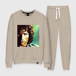 Костюм хлопковый женский Jim Morrison One eye Digital Art, цвет: миндальный