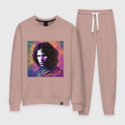 Костюм хлопковый женский Jim Morrison few color digital Art, цвет: пыльно-розовый