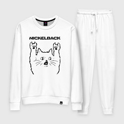 Костюм хлопковый женский Nickelback - rock cat, цвет: белый