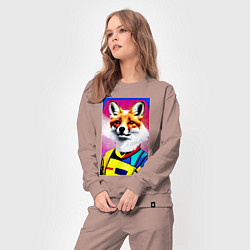 Костюм хлопковый женский Fox - pop art - fashionista, цвет: пыльно-розовый — фото 2