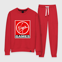 Костюм хлопковый женский Virgin games logo, цвет: красный