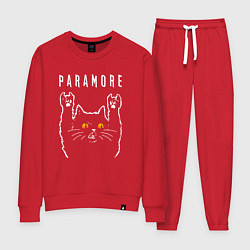 Костюм хлопковый женский Paramore rock cat, цвет: красный