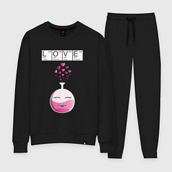 Костюм хлопковый женский Химия любви - для нее, цвет: черный