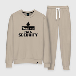 Костюм хлопковый женский Верь мне я охранник, цвет: миндальный