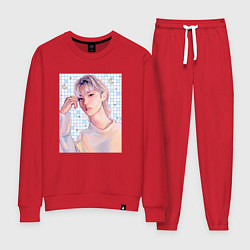 Костюм хлопковый женский Феликс - Stray Kids, цвет: красный