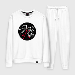 Костюм хлопковый женский Stray Kids logo, цвет: белый