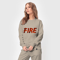 Костюм хлопковый женский Fire flame, цвет: миндальный — фото 2