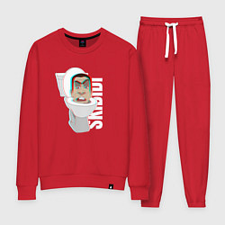 Костюм хлопковый женский Skibidi Toilet G-toilet, цвет: красный