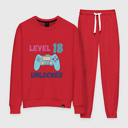 Костюм хлопковый женский 18 уровень жизни, цвет: красный