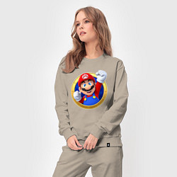 Костюм хлопковый женский Марио значок, цвет: миндальный — фото 2