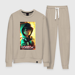 Костюм хлопковый женский Персонаж Роблокс, цвет: миндальный