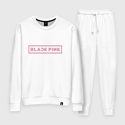 Костюм хлопковый женский Black pink - logotype - South Korea, цвет: белый