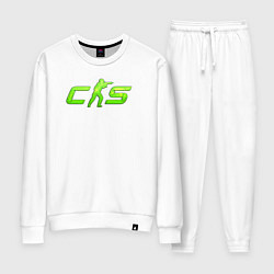 Костюм хлопковый женский CS2 green logo, цвет: белый