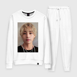 Костюм хлопковый женский Kim Tae Hyung, цвет: белый