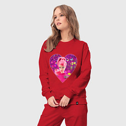 Костюм хлопковый женский Барби сердечко, цвет: красный — фото 2