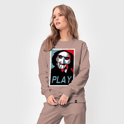 Костюм хлопковый женский Play saw, цвет: пыльно-розовый — фото 2