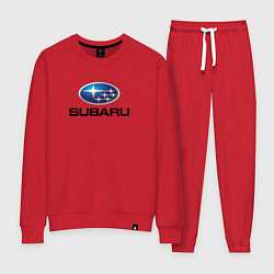 Костюм хлопковый женский Subaru sport auto, цвет: красный