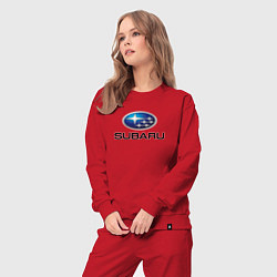 Костюм хлопковый женский Subaru sport auto, цвет: красный — фото 2