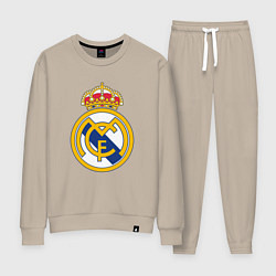 Костюм хлопковый женский Real madrid fc sport, цвет: миндальный