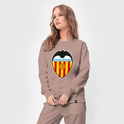 Костюм хлопковый женский Valencia fc sport, цвет: пыльно-розовый — фото 2