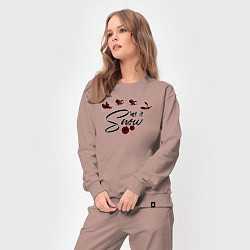 Костюм хлопковый женский Pajama pattern let it snow, цвет: пыльно-розовый — фото 2