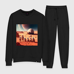 Костюм хлопковый женский Вечер на марсе, цвет: черный