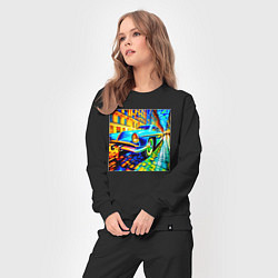 Костюм хлопковый женский Футуристический авто в стиле, цвет: черный — фото 2