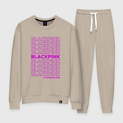 Костюм хлопковый женский Blackpink kpop - музыкальная группа из Кореи, цвет: миндальный