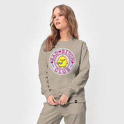 Костюм хлопковый женский Bad bitch club, цвет: миндальный — фото 2