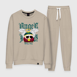 Костюм хлопковый женский Эрик Картман ангел, цвет: миндальный