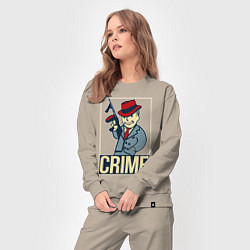 Костюм хлопковый женский Vault crime, цвет: миндальный — фото 2