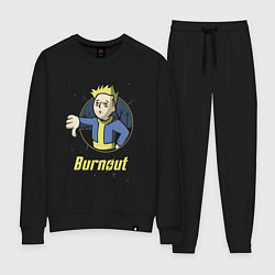 Костюм хлопковый женский Burnout - vault boy, цвет: черный