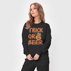 Костюм хлопковый женский Trick or beer, цвет: черный — фото 2