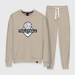 Костюм хлопковый женский Volleyball club, цвет: миндальный