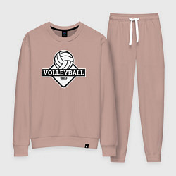Костюм хлопковый женский Volleyball club, цвет: пыльно-розовый