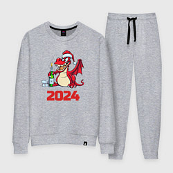 Костюм хлопковый женский Красный дракон 2024, цвет: меланж