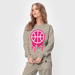 Костюм хлопковый женский Pink basketball, цвет: миндальный — фото 2
