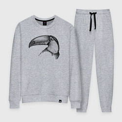 Костюм хлопковый женский Голова тукана, цвет: меланж