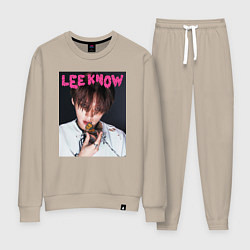 Костюм хлопковый женский Lee Know Rock Star Stray Kids, цвет: миндальный