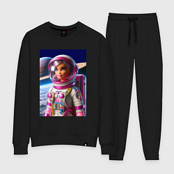 Костюм хлопковый женский Барби - крутой космонавт, цвет: черный