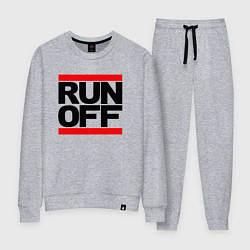 Костюм хлопковый женский Run off black, цвет: меланж