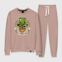 Костюм хлопковый женский St Patrick day, цвет: пыльно-розовый