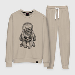 Костюм хлопковый женский Белка стильная, цвет: миндальный