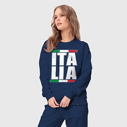 Костюм хлопковый женский Italia, цвет: тёмно-синий — фото 2