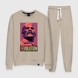 Костюм хлопковый женский Lenin revolution, цвет: миндальный