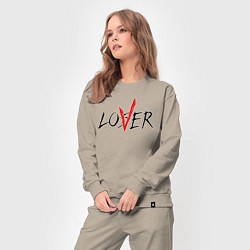 Костюм хлопковый женский Loser lover, цвет: миндальный — фото 2