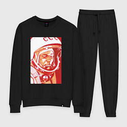 Костюм хлопковый женский Gagarin in red, цвет: черный