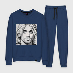 Костюм хлопковый женский Портрет Кобейн, цвет: тёмно-синий